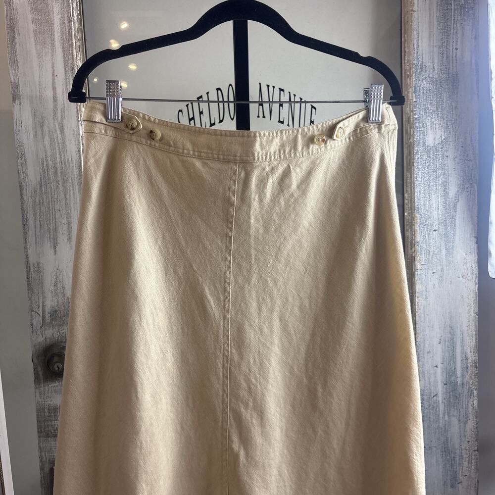 Ralph Lauren 100% Linen Tan Skirt Size 10 - Picture 9 of 11